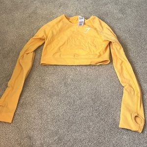 Yellow long sleeve workout shirt